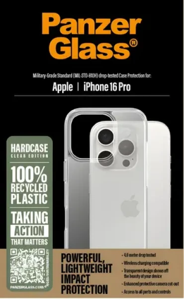 PanzerGlass HardCase iPhone 16 Pre transparentné / Puzdro / TPU (1288)