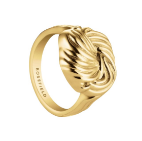 Rosefield Luxusný pozlátený prsteň Uzol Statement JRSK 56 mm