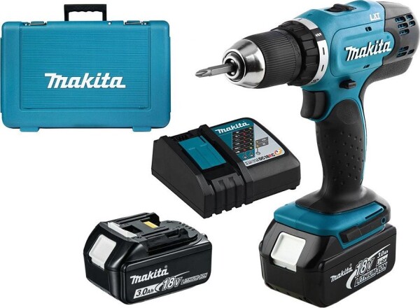 Makita DDF453RFE / Aku vŕtací skrutkovač / 18V / Li- ION / 2x 3A / 13 mm skľučovadlo / 1300 ot-min (DDF453RFE)