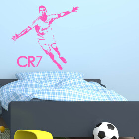 Veselá Stena Samolepka Cristiano Ronaldo Farba: růžová, Veľkosť: 40 x 38 cm