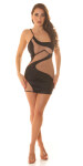 Sexy Koucla one-shoulder Minidress with Mesh black Einheitsgroesse