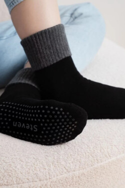 Dámske ponožky s protišmykovým ABS 126 - Steven 35/37 šedá-růžová