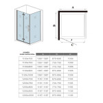 H K - Obdĺžnikový sprchovací kút MELODY B8 100x70 cm so zalamovacími dverami vrátane sprchovej vaničky z liateho mramoru SE-MELODYB810070/THOR-10070