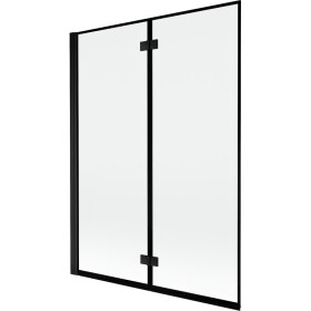 MEXEN - MIST vaňová zástena 130x150 cm 6mm 2-s, čierna, okraj, ľavá 8A9-130-002-70-70-L