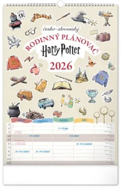 NOTIQUE Nástenný kalendár Rodinný plánovací Harry Potter 2026, 33 x 46 cm (PGN-35768-L)