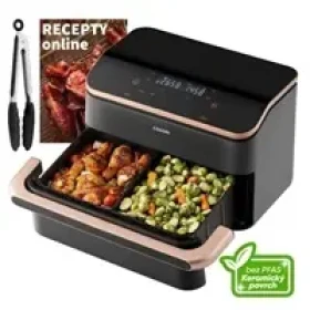 Cosori Dual Blaze TwinFry SMART čierna / Teplovzdušná fritéza / 2800 W / 10 L / keramika (CAF-TF101S-AEUR)