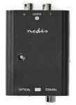 Nedis prevodník analógového audia na digitálny čierny / Audio prevodník / 2x RCA - RCA + Toslink (ACON2508BK)