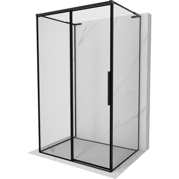 MEXEN/S - Rox-3S L sprchový kút 3 stenný, posuvný ľavá 125 x 95, čierna okraj, čierna 8C2L-125-095-70-70-3S-L