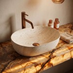 REA - Umývadlo na dosku Amelia Travertine Classic 48 REA-U4210
