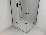 MEXEN/S - Roma Duo sprchovací kút 80x70, transparent, čierna + vanička so sifónom 854-080-070-70-02-4010B
