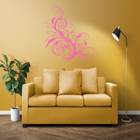 Veselá Stena Samolepka Ornament kvetina Farba: růžová, Veľkosť: 60 x 60 cm