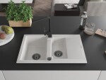 MEXEN/S MEXEN/S - Gaspar granitový drez 1.5 s odkvapkávačom vrátane batérie Rita, biela 6507-20-670300-70