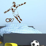 Veselá Stena Samolepka Cristiano Ronaldo Farba: hnědá, Veľkosť: 40 x 38 cm