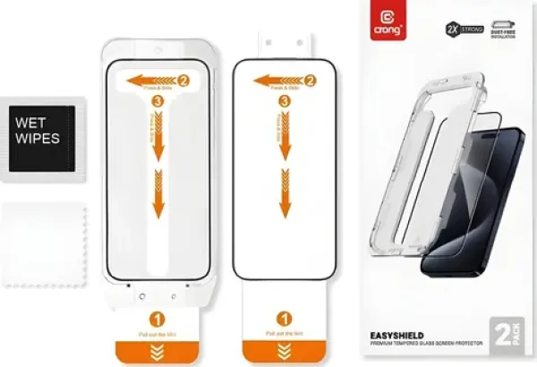 Crong EasyShield 2-Pack / Ochranné sklo / Apple iPhone 15 / 2 ks / Tvrdené sklo (CRGES2PIP1561)
