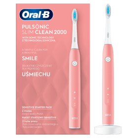 Oral-B Pulsonic Slim Clean 2000 ružová / sonická zubná kefka / 2 režimy čistenia / 62000 kmitov za min / časovač (Slim Clean 2000 PK)