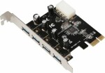 MicroConnect PCIe 4 USB3.0 rozširujúca karta VL805 / 4+1x USB2.0 (MC-USB3.0-T4B)