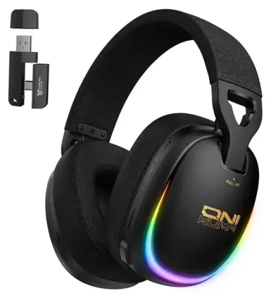 Onikuma GT805 čierna / Herné slúchadlá / RGB / Bluetooth / ANC / výdrž 60 h (GT805)