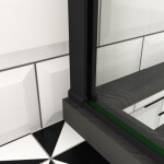 H K - Sprchové dvere AIRLINE BLACK B5 100 jednokrídlové s pevnou stenou 95-100 x 195, L/P variant SE-AIRLINEBLACKB5100SET