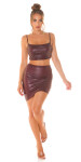 Sexy Koucla Wetlook Highwaist Skirt asymmetrical Einheitsgroesse