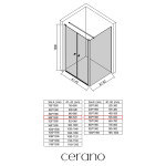 CERANO - Sprchovací kút Antelo L - Ľ/P - 6 mm - čierna matná, transparentné sklo - 88x60 - otočný CER-666517