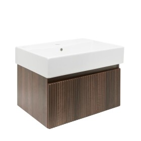 Kúpeľňová skrinka s umývadlom SAT Evolution 58x30x44,8 cm orech mat SATEVO60NAU2 SATEVO60NAU2