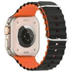 Beline Silicone Waves čierno-oranžový / Remienok pre Apple Watch / 38/40/41 mm (Beli03124)
