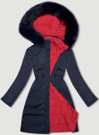 Tmavomodrá a červená obojstranná dámska prechodná bunda J Style (16M9159-215) odstíny červené S (36)