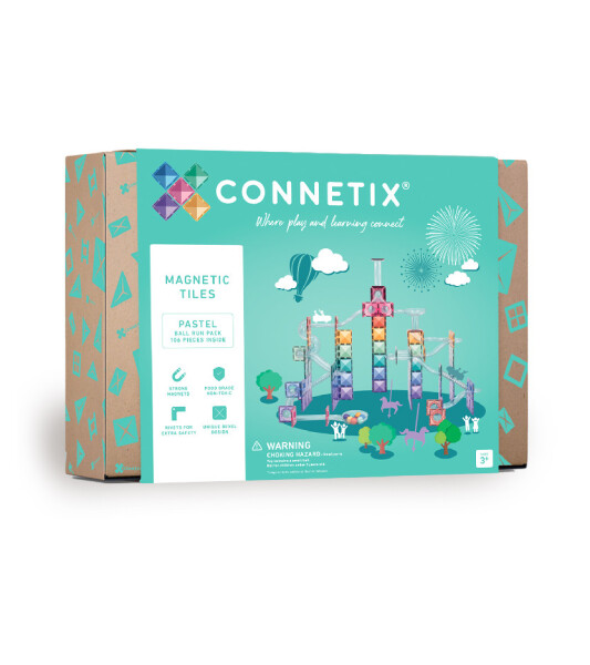 Connetix Connetix Tiles - Magnetická Stavebnica Pastelová Guličková Dráha 106 ks