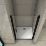 H K - Sprchové dvere jednokrídlové BLACK SAFIR D1 100, 98,7-101,7x 200 cm SE-BLACKSAFIRD1100SET