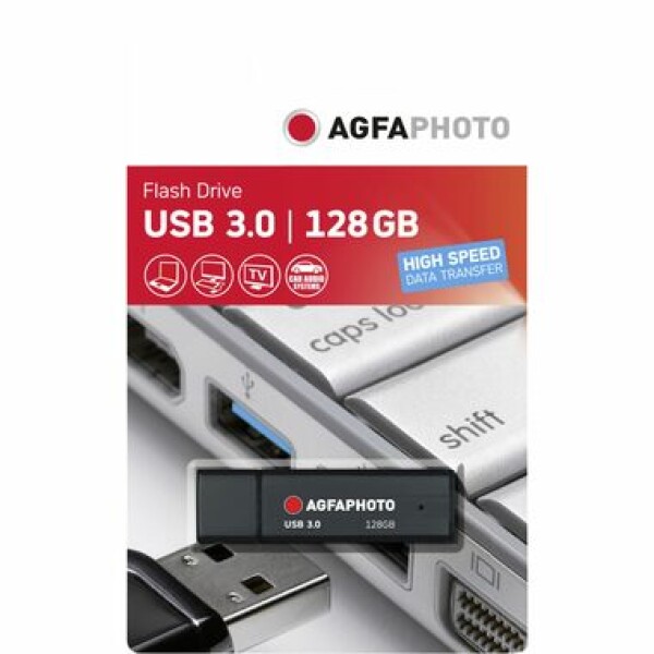 AGFAPHOTO USB 3.0 128GB čierna / Flash Disk / USB-A 3.0 / R:55 MB/s / W:20 MB/s (10572)