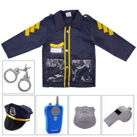 Mamido Mamido Detský policajný kostým s dlhým rukávom a vysielačkou