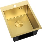 MEXEN - Solix oceľový drez 1-bowl 400 x 500 mm, zlatá 6406401000-55