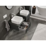 MEXEN/S - Rivel kúpeľňová skrinka pod umývadlo 50, 1 šuplík, reliéf, grafit mat 91A20-05023-1-BF66