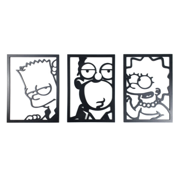 Veselá Stena Drevená nástenná dekorácia Bart Homer Lisa Simpsonovci