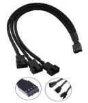 1stCool PWM-SPLIT-3 / Rozbočovač PWM ventilátorov / 1x 4pin - 3x 4pin / 25 cm / opletený (PWM-SPLIT-3)
