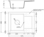 MEXEN/S MEXEN/S - Enzo granitový drez 1 s odkvapkávačom 576x465 mm, čierna kropenatá, + zlatý sifón 6506571005-76-G