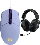 Logitech G203 Lightsync + G Pro X čierna / Herná sada / drôtová myš + headset / 8000 DPI / RGB Lightsync