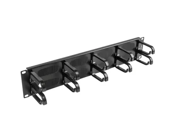 Lanberg Organizér káblov typ B čierna / Organizér káblov / 19" rack / 2U / 10 kovových držiakov (AK-1204-B)