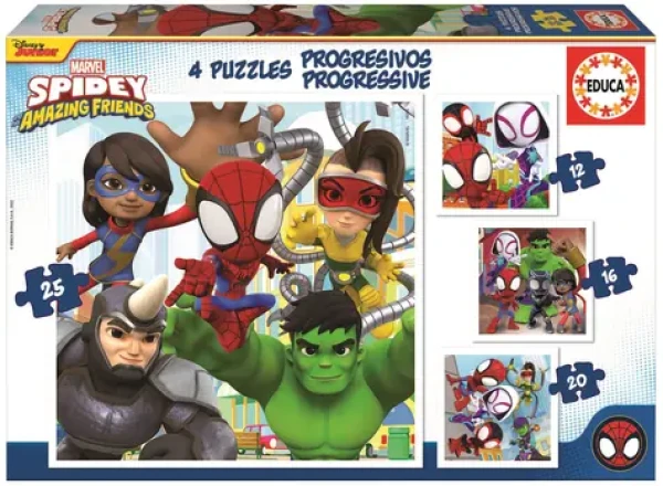 Educa Puzzle Spidey a jeho úžasní priatelia 4v1
