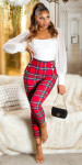 Sexy Koucla checkered Highwaist Pants red XL