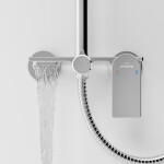 INVENA - Sprchový stĺp s batériou, Rikia, chróm AU-24-B01-G
