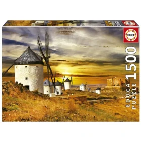 Educa Puzzle Západ slnka v Španielsku: Veterné mlyny - Consuegra