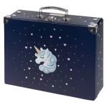 BAAGL Skladací školský kufrík Unicorn Gold s kovaním / 32.5 x 10.5 x 26 cm