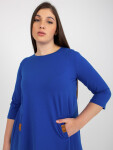 Kobaltově modré minišaty plus size s kapsami od Dalenne L / XL