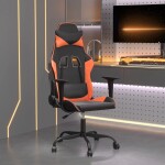 VidaXL vidaXL Masujący fotel gamingowy, Čierno-oranžový, sztuczna skóra