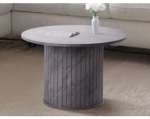 Okrúhly stolík Brescia, 60 cm, imitácia šedého kameňa%
