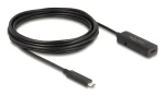 DeLock USB-C (M) - USB-C (F) čierna / Aktívny predlžovací kábel / 10 Gbps / USB 3.2 Gen 2 / 5 m (80028)