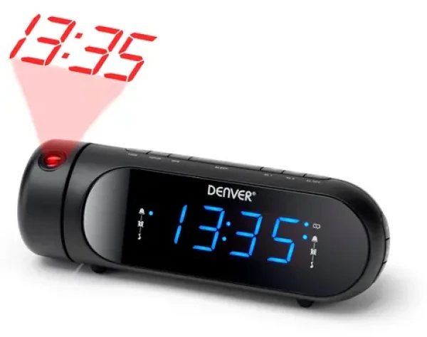 DenverCPR-700 čierna / Rádiobudík s projekciou času / PLL FM / USB nabíjačka (5706751052293)