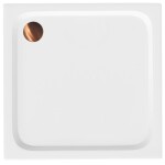 REA/S - Sprchová akrylová vanička Belmond White 80x80 Krytka kartáčovaná meď KPL-04370