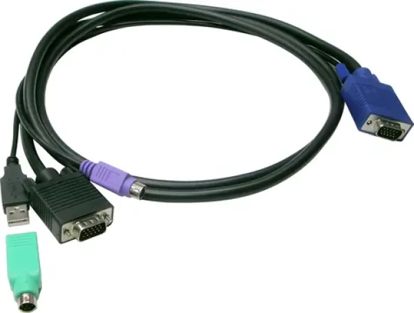 LevelOne KVM kábel VGA, USB-A, PS/2, 3 m čierna / KVM kábel / VGA / USB-A / PS/2 / 3 m (ACC-3202)